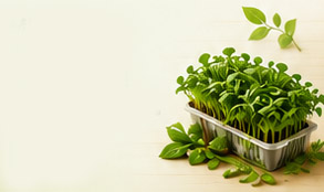 Tray of fresh microgreens